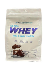 Allnutrition Ultra Whey protein powder bag, rich in whey protein isolate and concentrate for muscle growth.